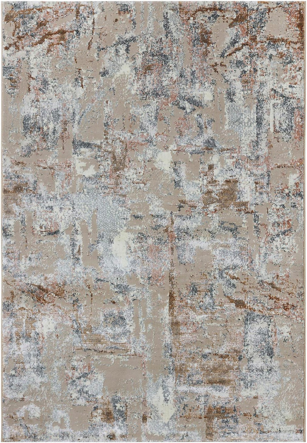 Warm Plaster Abstract Area Rug, flat view