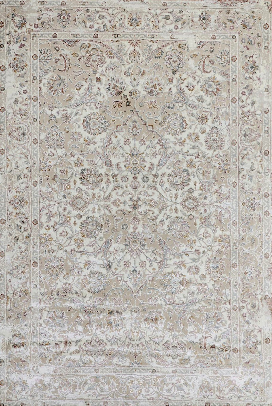 Antique Filigree Wash Vintage Area Rug, flat view