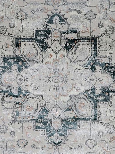 Faded Copper Medallion Vintage Area Rug pattern detail