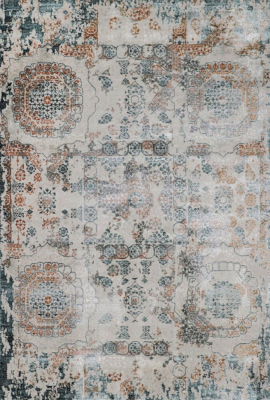 Fragmented Garden Vintage Area Rug, flat view