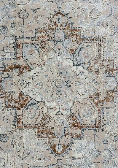 Sepia Palace Medallion Vintage Area Rug pattern detail