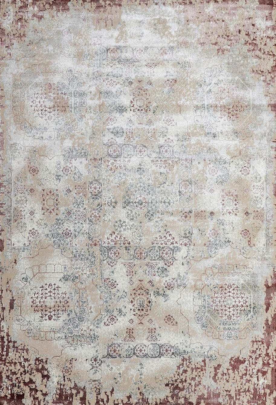 Sunbleached Border Vintage Area Rug, flat view
